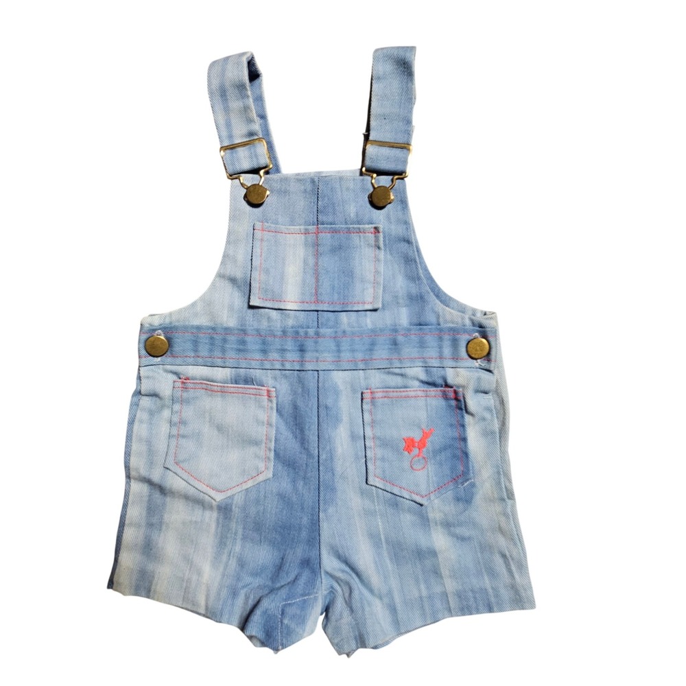 Vintage 70s‎ Health-Tex Denim Shortalls Overalls 24M Made in USA Retro Y2K